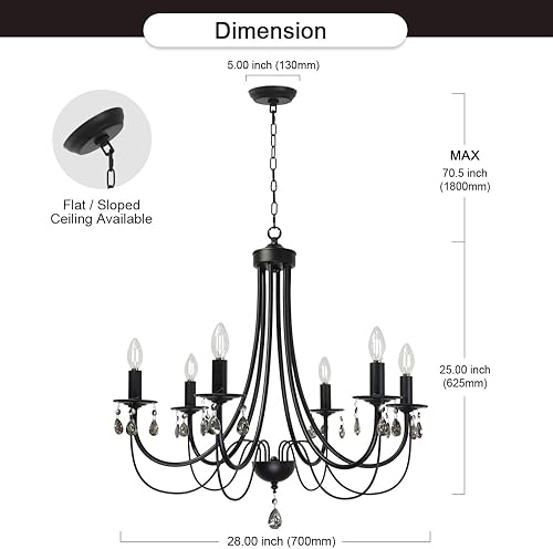 Miniatura 10 de Lucidce Candelabros vintage 8 luces bronce aceitado iluminación colgante comedor luminarias modernas cristal techo lámparas