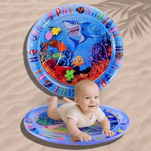 Image of Heavy Duty Tummy Time Water Mat for Babies | Sensory Play Gym for 6-12 Months | Newborn Baby Essentials | Water-Filled Activity Mat | Baby Gifts | Pack of 1 (BEBY Water MAT Round)