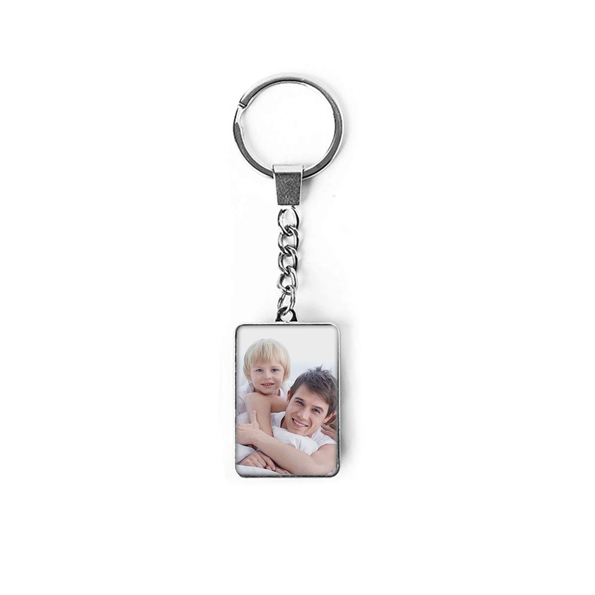 Styletify Custom Photo Keychain,Crystal Keychain Set Personalized Keyrings Double-Sided Customized Keychain with Picture Rectangular