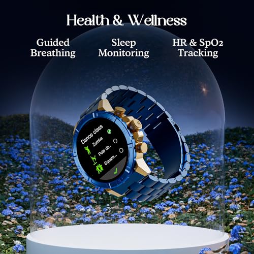 Image of Boat Enigma X700 Smart Watch w / 1.52 inch (3.8 cm) AMOLED Display,Premium Metal Body Design & Functional Crown,Advanced BT Calling,200+ Cloud Watch Faces,World Clock, HR & SpO2,IP67(Copper Blue)