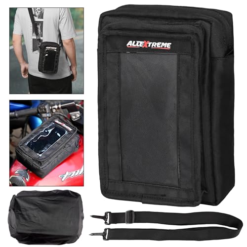 Image of Allextreme Magnetic Tank Bag with Multi-Pocket Storage Compartments and Rain Cover Universal Fit Biking Accessory for All Motorcycles - (2.5Ltr, Black, 1 Pc)