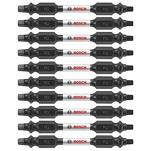 Bosch Itdesq225B 10-Pack 2-1/2 In. Square #2 Impact Tough Double-Ended Screwdriving Bits #TOP8