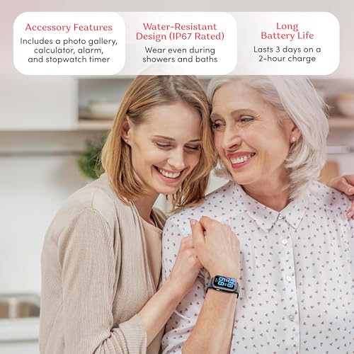 Cellular Medical Alert Smart Watch with Emergency Button for Elderly, 24/7 Monitoring, Fall Detection for Seniors, Water-Resistant Watch with 2-Way Communication, GPS Tracking, Heart Rate Monitor