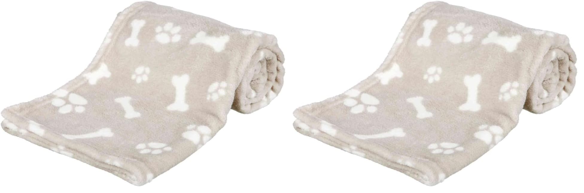 Couverture pour chien TRIXIE Kenny en peluche beige 75x50 cm lot de 2