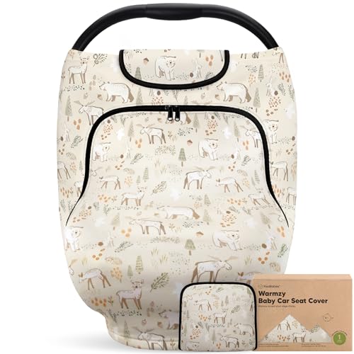 Image of KeaBabies Winter Car Seat Cover Baby, Newborn - Universal Fit Infant Carseat Covers Baby Girl, Boy, Breathable, Lightweight Blanket, Easy to Use Stroller Canopy, Rain, Wind, Sun Shade (Wildwood)
