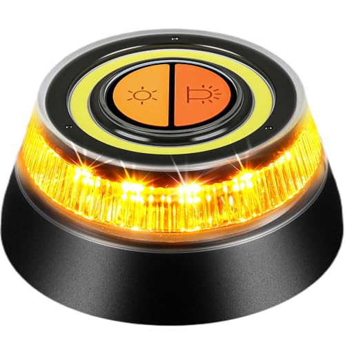 Sorlpv Warnleuchte V16 360 Rundum-LED Orange/Gelb Notlicht Magnetische Installation 1 km Hoher Sichtweite Wasserdicht und Stoßfest Pannen-Warnleuchte für Auto Motorrad Wohnmobil & LKW