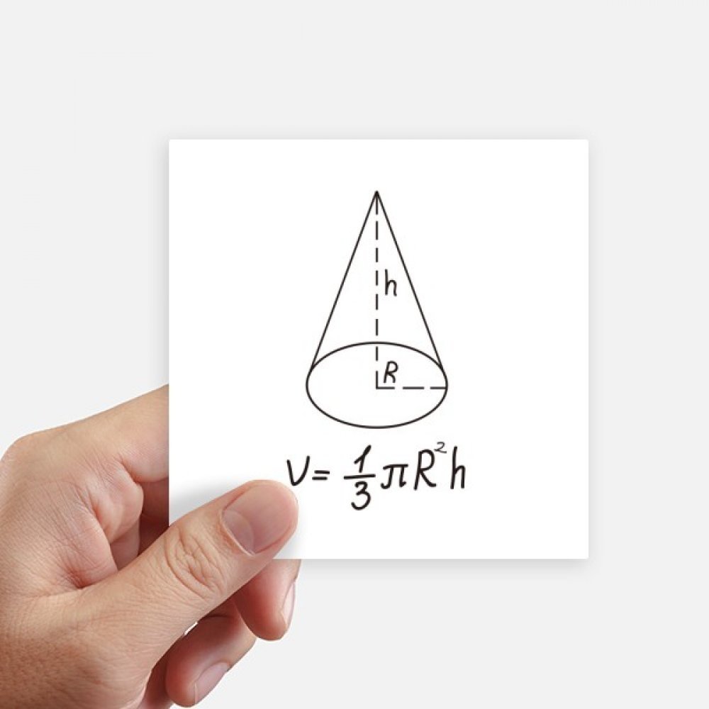 Autocollant carré volume cône mathématique 10cm pour déco mur et ordinateur