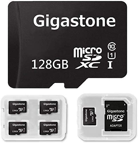 GIGASTONE Scheda di Memoria Micro SDXC da 128 GB e Adattatore SD, Set da 5, A1 U3 4K, Fino a 95 MB/s di Lettura, 40 MB/s di Scrittura per Videocamere Tavoletta Dashcam Canon Nikon DJI Drone