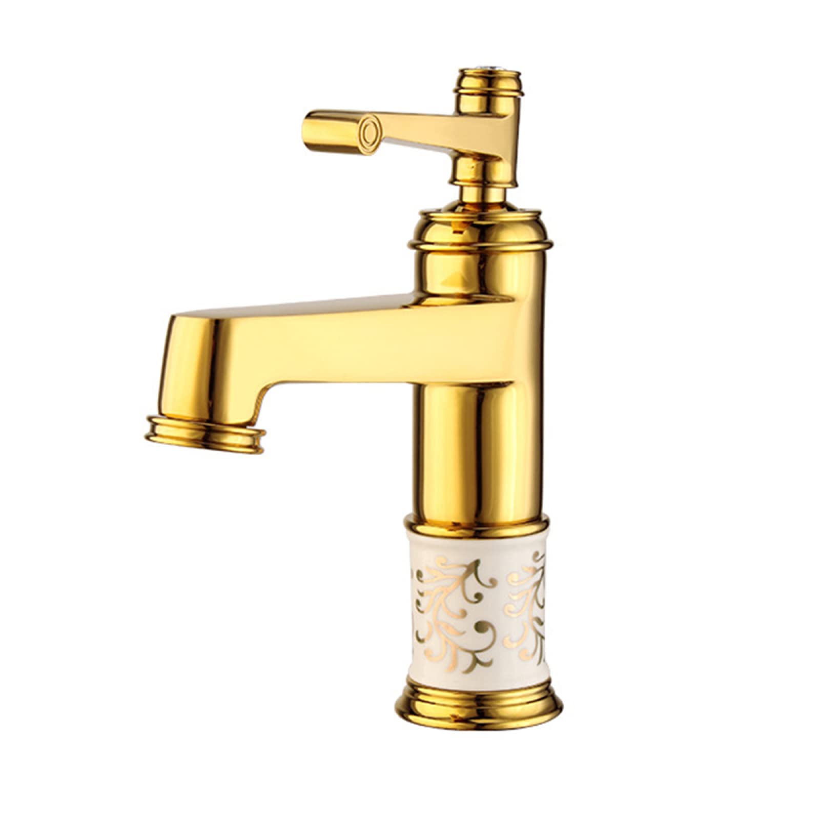 Grifo de baño vintage de latón antiguo LWX monomando lavabo oro