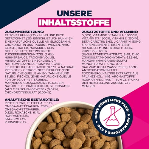Eukanuba Senior Hundefutter mit frischem Huhn für große Rassen, Premium Trockenfutter für ältere Hunde, 3 kg