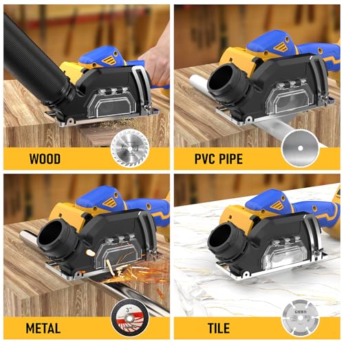 Mini Circular Saw Compatible With DeWalt 20V MAX Battery(NO Battery) 3\" Brushless Cordless Cut Off Tool with 6 Blades,19000RPM,Removable Dust Cover for Metal/Wood/Plastic