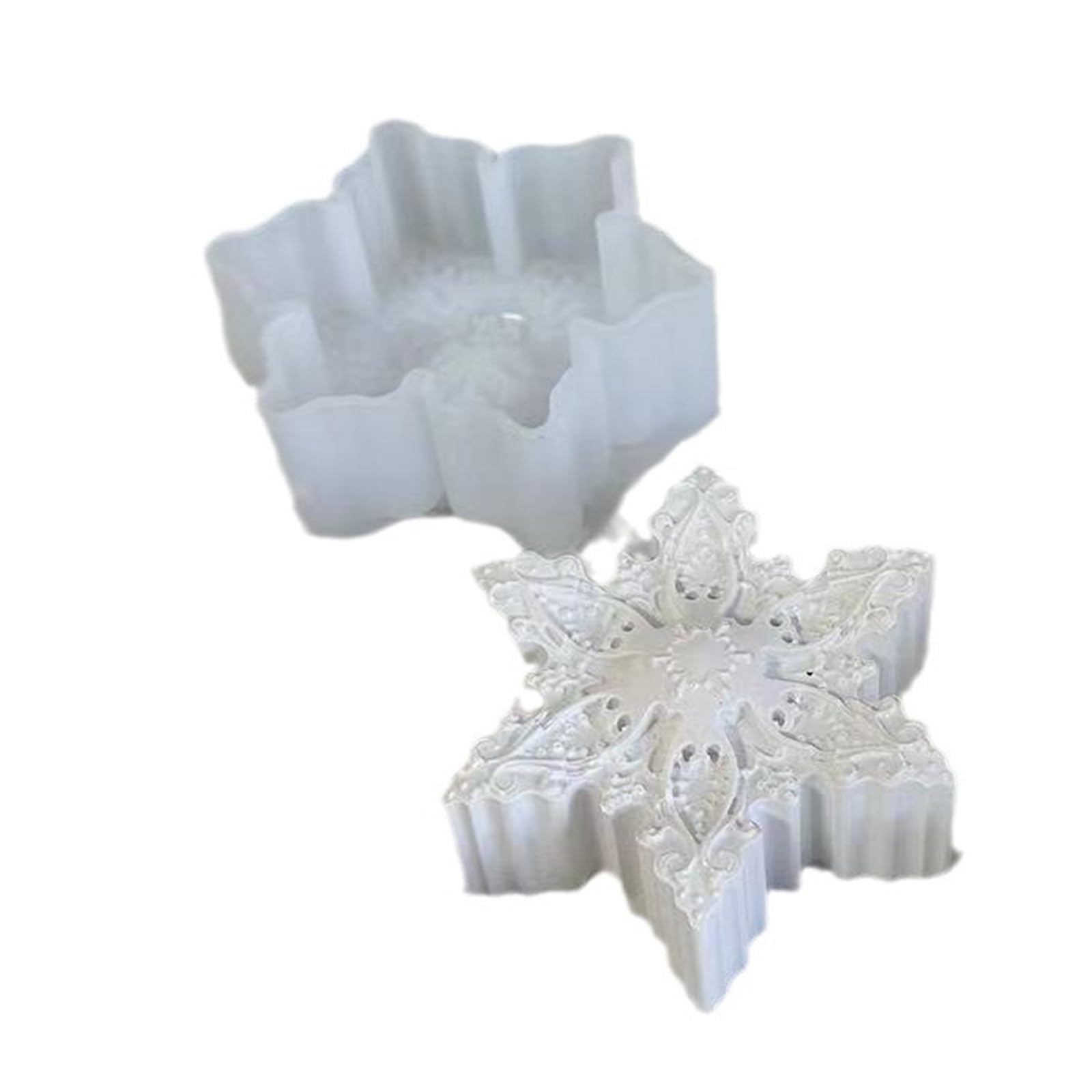 Xjdzineq Snowflakes Silicone Mold Plasters Mold Scented Table Ornament Epoxy Resin Nonstick Snowflakes Silicone Tool