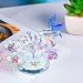 Movdyka Crystal Figurine Lotus Flower Decor Blue Hummingbird