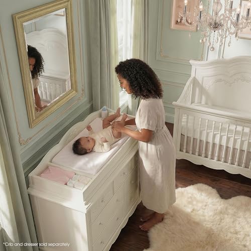 Image of Evolur Aurora Change Tray|Lasting Quality|Intricate Ribbon Bow Scrollwork, Ivory Lace
