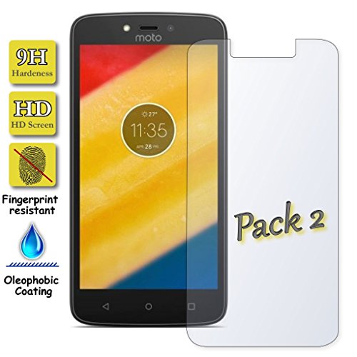 Granadatech [Pack-2] Cristal Templado para Motorola Moto C l Protector de Pantalla, Calidad HD, Grosor 0,3mm, Bordes Redondeados 2,5D, Resistencia 9H