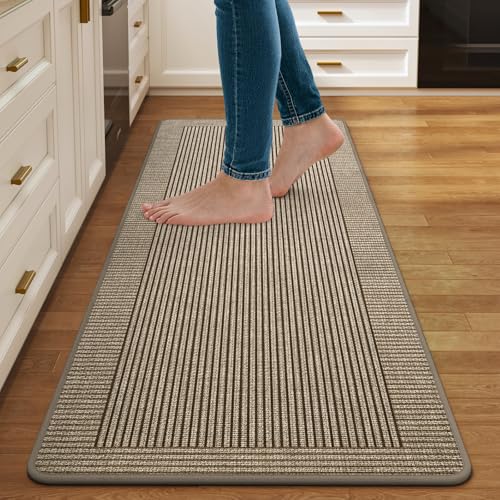 Quqei Kitchen Mats for Floor Non Slip Kitchen Runner Rug 43x120 CM Brown