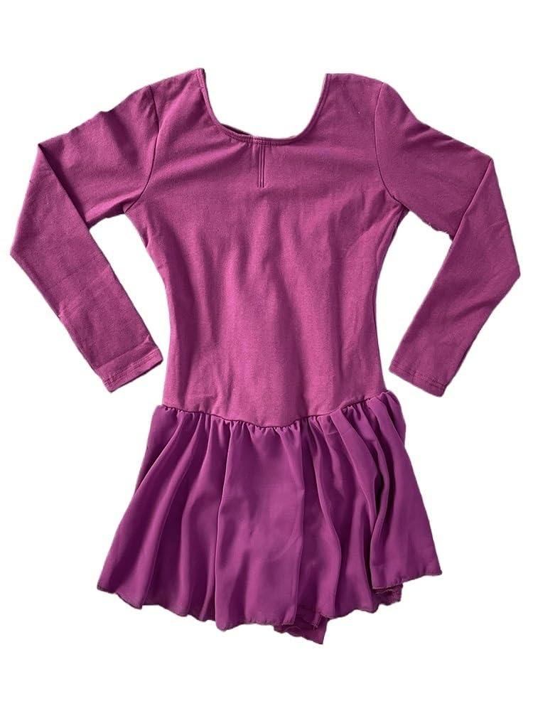 Mallot De Ballet/Danza NiñA,Ropa Ballet NiñA Mallas de Ballet con Lazo, Vestido de Baile, Mallas de Gimnasia de Manga Larga, Monos de Gimnasia de algodón Rosa.