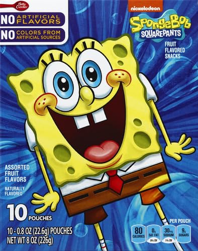 Image of SpongeBob SquarePants Fruit Flavored Snacks, Gluten Free, 8 oz, 10 Count (Pack of 8)