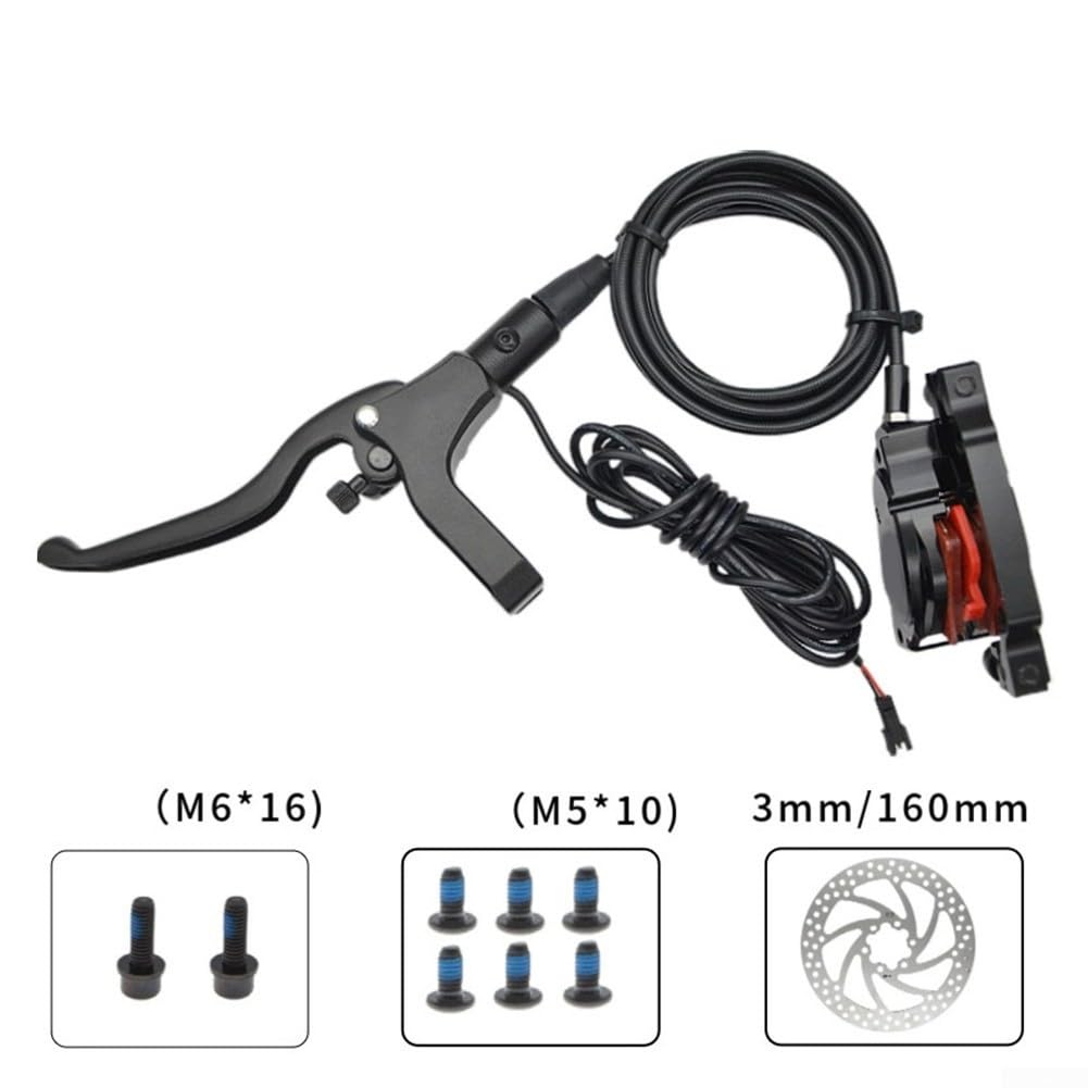 Juego de frenos de disco hidráulicos Ebike con sensor de apagado para bicicleta eléctrica y scooter, aluminio CNC dual para calibradores de pistón y palancas (freno trasero)