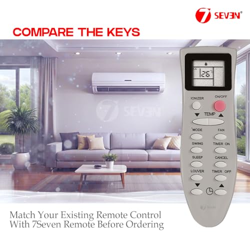 Image of 7SEVEN Compatible Voltas Ac Remote Original Model KK22A-C1 KK22B-C1 Suitable for 1 1.5 2 ton Split or Window ac - Match Exactly with Old Genuine Model 43 Remotes Control for Better Performance