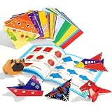 Papel Origami, 100 Hojas de Papel Origami de Doble Cara con Libro de Instrucciones, 45 bonitos diseños diferentes Folios de Colores para Papiroflexia y Regalo Ideal (14x14cm)