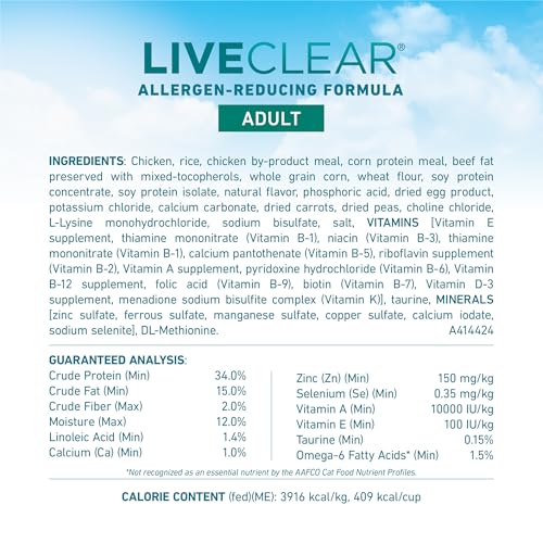 Purina ONE LiveClear Allergen-Reducing Cat Food Dry Formula with Real Chicken As The Number One Ingredient - 3 lb. Bag - image 4