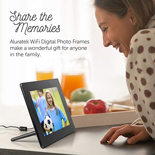 Aluratek 8" Wifi Digital Photo Frame With Touchscreen And 16Gb Built-In Memory, Usb/Sd/Sdhc Supported, Built-In Clock, Calendar, Weather, Easy Setup #TOP2