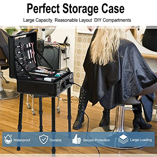 LUVODI Kosmetikkoffer Friseurkoffer Schminkkoffer mit Spiegel , Friseurtasche Multifunktionswerkzeug mit Scherenhalter… – Bild 8