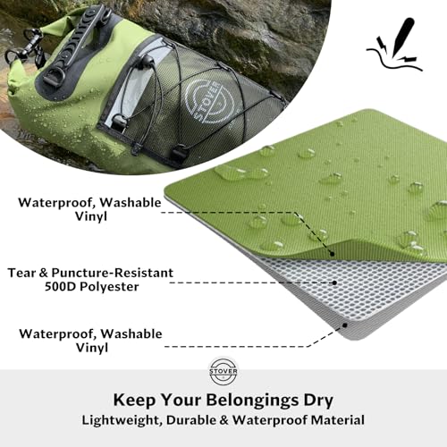 Image of STOVER 5 /10 /25 /30 /40L Waterproof Dry Backpack & Phone Case- Large Floating Dry Bag for Kayaking, Travel, Hiking, Fishing, Camping, Motorcycles & Beach, Heavy-Duty Roll Top Men /Women (Green)