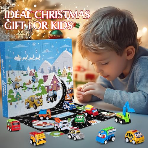 Advent Calendar 2025 for Kids Boys, Christmas Countdown Calendar with 24 Pull Back Car Toys, Christmas Gifts for Kids Toddlers and Girls – Image 6