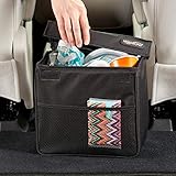 High Road TrashStand Weighted Car Trash Can with Lid and Leakproof Lining