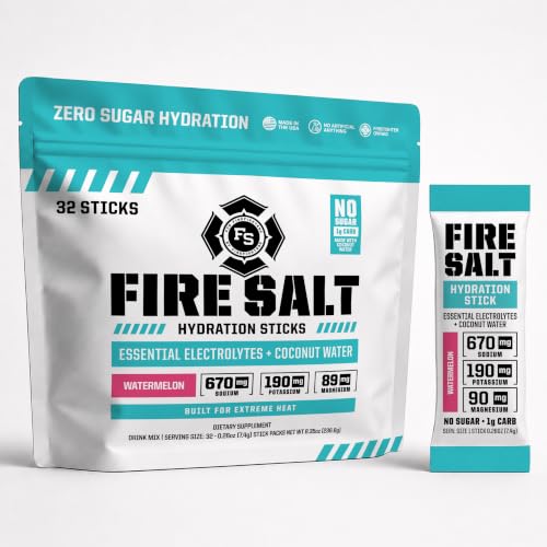 Image of Fire Salt Watermelon Electrolyte Hydration Sticks, Zero Sugar, 32 Count