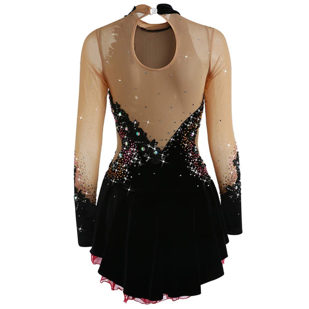 Eiskunstlauf Wettkampf Rock Für Mädchen Flash Diamond Eiskunstlauf Kleid Hochelastisch Gymnastikanzug Langärmlige Outdoor Sport Kleidung