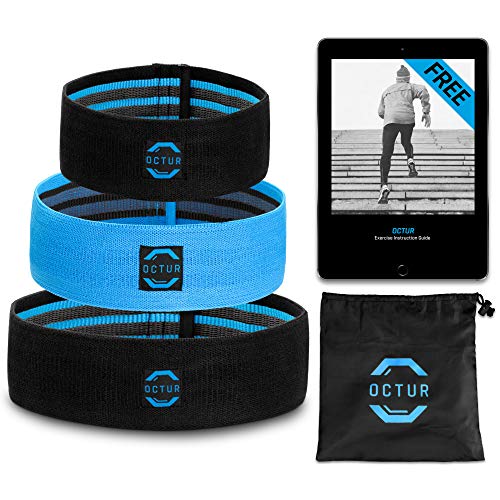 Octur Fitness Hip Band - Set of 3 - Fabric Resistance Bands & Workout Loop Band for Women & Men | for Butt, Leg, Glute, Thigh, Abductor Exercise | Thick Heavy Cloth Fabric for Squats