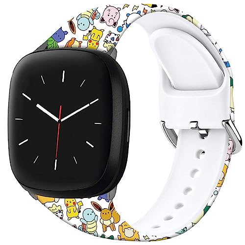 Leotop Pikacu Sea Turtle Anime Bands Compatible with Fitbit Sense/Sense 2/Versa 3/Versa 4 Band Fancy Soft Sport Silicone Cartoon Holiday Strap Men Women - Image 2