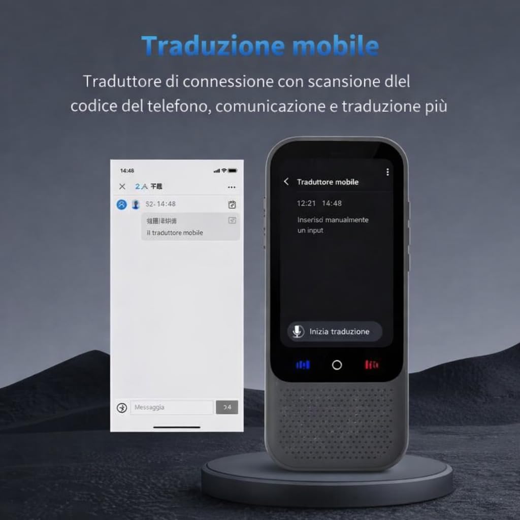 Indiana, Traduttore Simultaneo Vocale Istantaneo 2025, Traduttore Vocale Multilingue Offline Senza WiFi, 142 Lingue Online 18 Offline, Traduttore Portatile Professionale Viaggio con AI