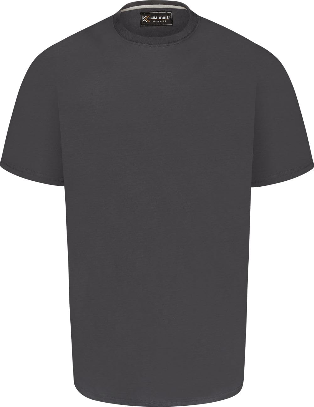 Kam Men's Charcoal Pure Cotton/Cotton Rich Plain Tee Shirt In In 4XL