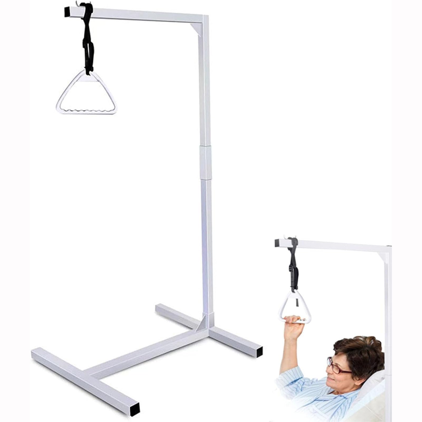 Aethelwyn Bed Pull Up Stand Assist Lift, Trapeze Bar for Hospital Bed, with Floor Stand, Designed for The Elderly and Disabled People