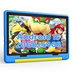 Laptok Kids Tablet 10 Inch, Android 15 Tablet for Kids｜128GB +1TB Expand｜Octa-Core｜Face ID｜5MP+8MP｜Parental Control｜WiFi 6｜BT 5.3｜Dual Speakers｜Protective Case(Blue)