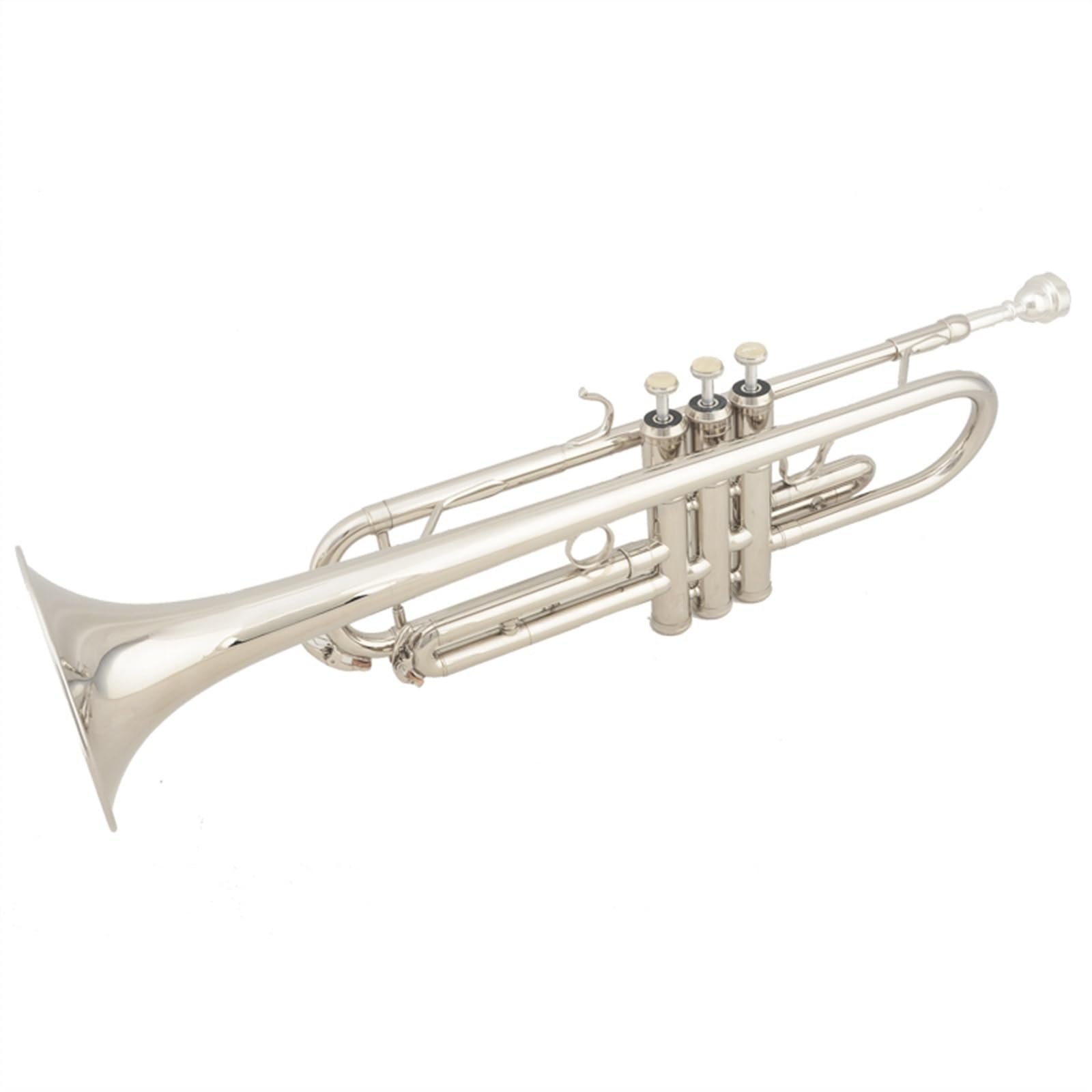Standard Trąbka Trąbka B-dur Profesjonalna Dla Dorosłych Początkujących Instrument Dęty Trąbka Lakierowana Złoto Srebrzona Stal Nierdzewna(Silver)