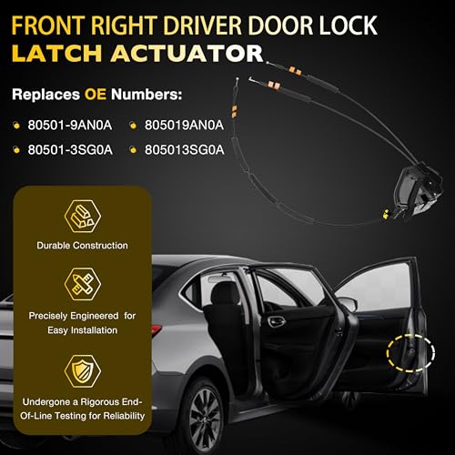 Image of Door Latch Lock Actuator Front Right Passenger Side Compatible with 2013-2019 Nissan Sentra Passenger Lock Actuator Replaces# 80500-9AN0A, 805009AN0A, 80500-3SG0A, 805003SG0A