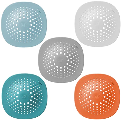 Silicone Drain Hair Catcher, BESUNTEK 8 PCS Shower Drain Covers, Sink Filter Drain Hair Stopper with Sucker for Bathroom Kitchen