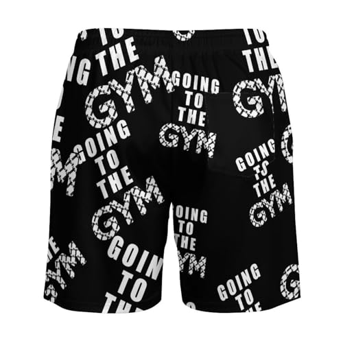 Going to The Gym Beach Shorts for Men Swim Trunks Quick Dry Swim Shorts with Compression Liner Pocket4