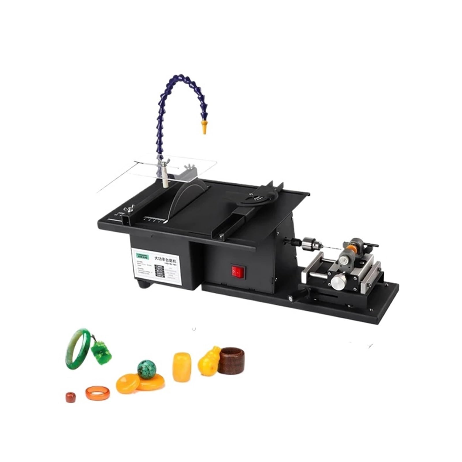 Steinpolierer, Multifunktions-Tischkreissän-Poliermaschine, Edelstein-Jade-Schneide- und Schnitzbohrmaschine, runde Perlenstanzmaschine(Woodworking Set)