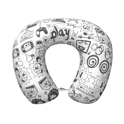 Almohada para cuello de poliéster negra miniatura 1
