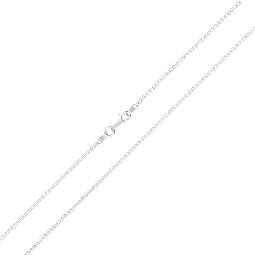 Miniatura 2 de Collar de plata de ley 925 de .7 mm, .9 mm, 1.1 mm, 1.3 mm, 1.5 mm o 1.7 mm, cadena de caja, fabricado en Italia.