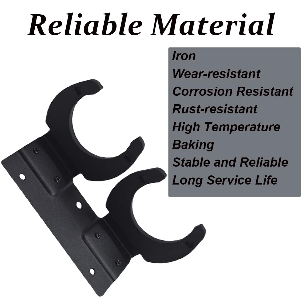 Microphone Holder, Wireless Microphone Wall Mount Stand Mic Clip Holder with Screws, Black - Image 4