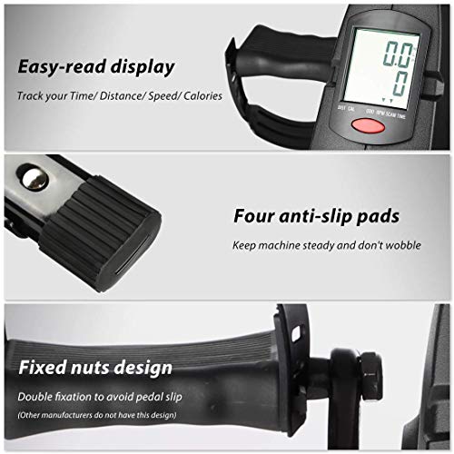 YOSUDA Under Desk Bike Pedal Exerciser - Magnetic Mini Exercise Bike for Arm /Leg Exercise, Desk Pedal Bike for Home/ Office Workout