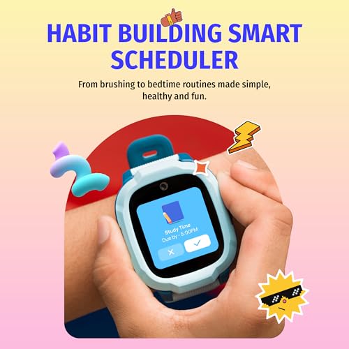 Image of Noise Junior Explorer 2 Smart Watch for Kids with 4G SIM Compatible, 2-Way Video & Voice Calling, Geofencing, Real Time Location Monitoring via Google Maps, IP68, SOS Emergency Alerts (Power Pixel)