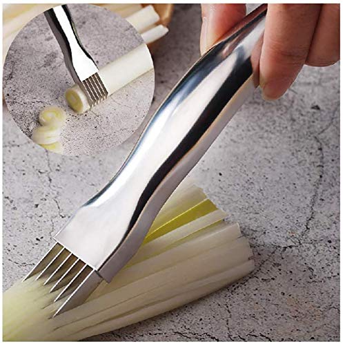 Grüner Zwiebel-Negi-Cutter, Zwiebel-Frühlingszwiebel-Messer, Handpresse-Gemüseschneider Küchen-Ingwer-Zwiebel-Knoblauch-Häcksler,